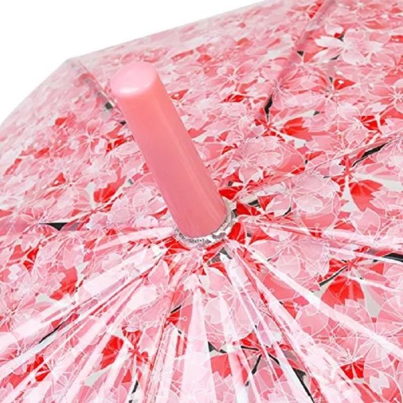 All-weather 45" Pink and Clear Dome Umbrella - Picture 4 of 4